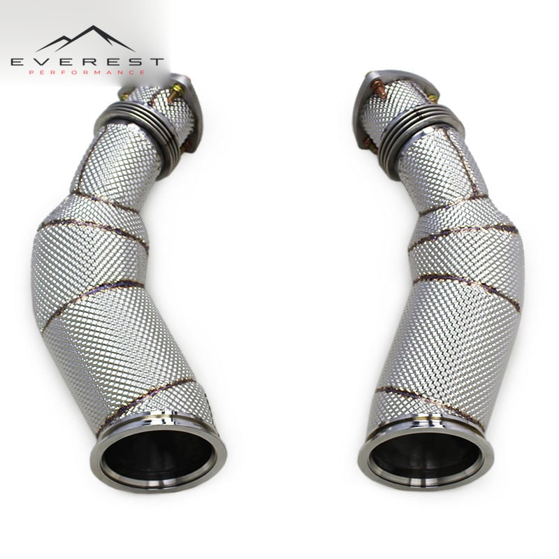 Free Flow Pipe Downpipe for Aston Martin DBS 5.2L 2019-2024 Heat Shield Exhaust Straight Header Downpipe Muffler