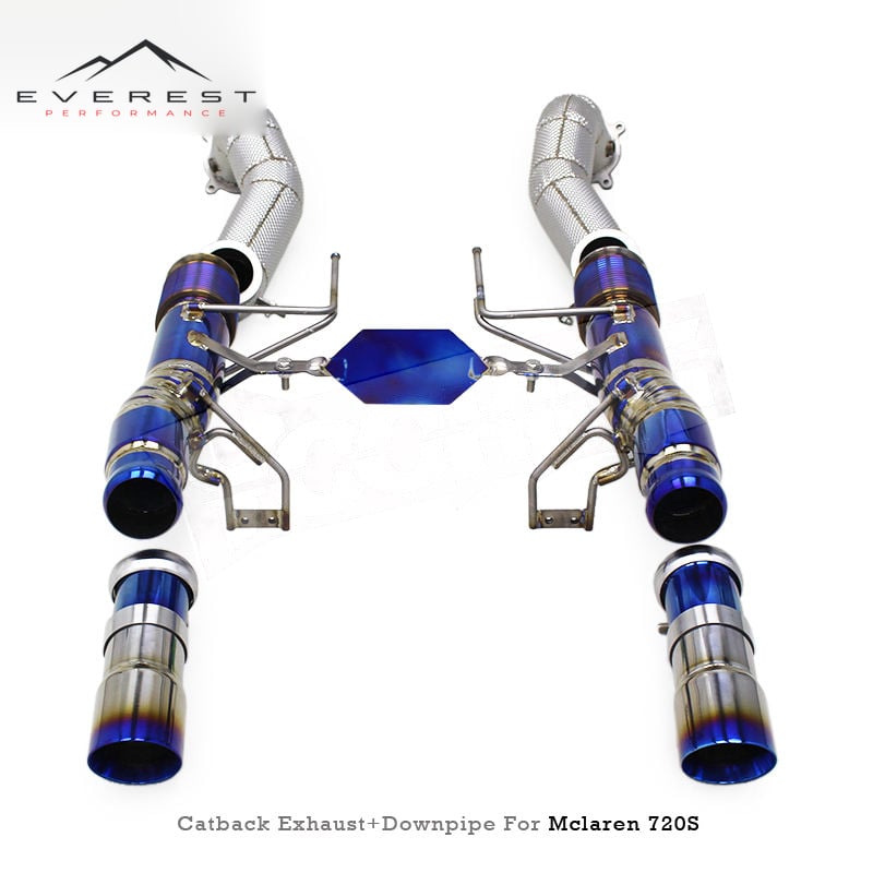 Racing Titanium Catback Exhaust Pipes System for Mclaren 720S 4.0 2017-2019 Muffler With Heat Shield Pipe Downpipes System
