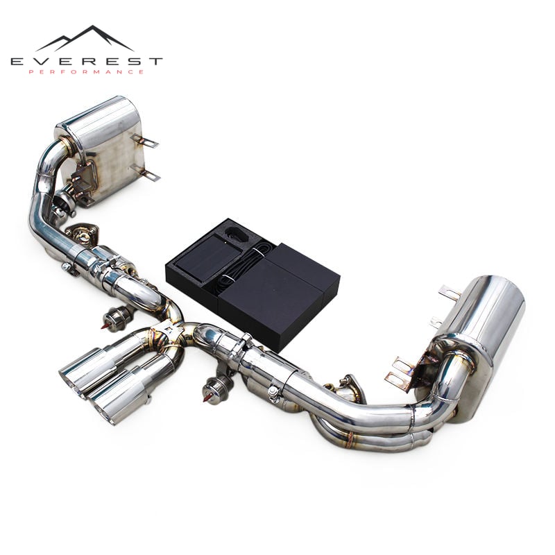 Custom Valved Sport Catback for Porsche 911 997/997.1 Turbo 3.6L 2004-2012 SS304 Catted Downpipe Exhaust System with Control