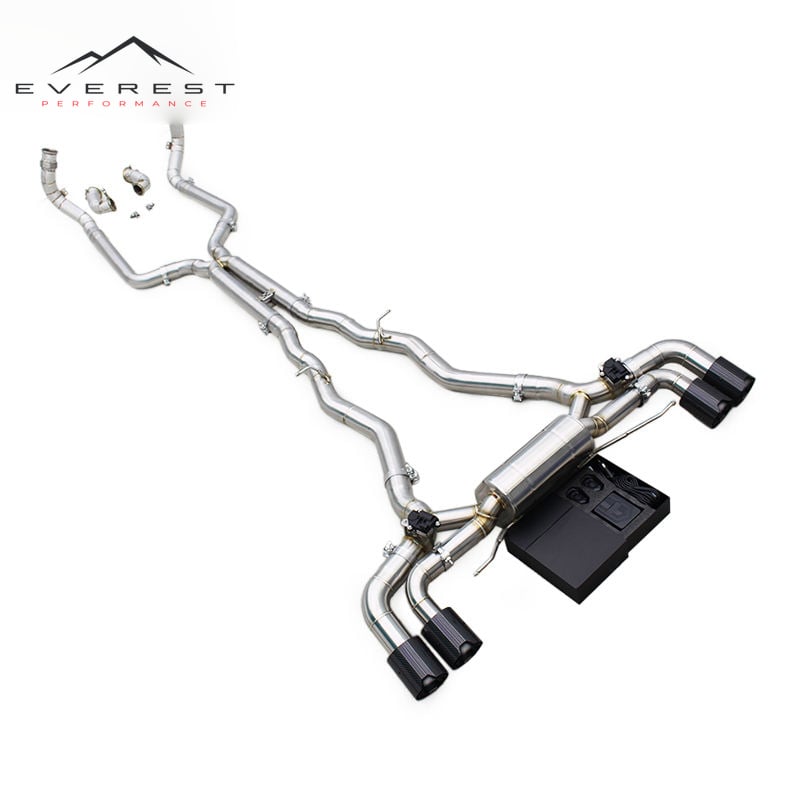 Full Exhaust for BMW M8 F91/F92/F93 4.4TT 2019-2023 Straight-through Downpipe Valved Catback Muffler With MP Tips