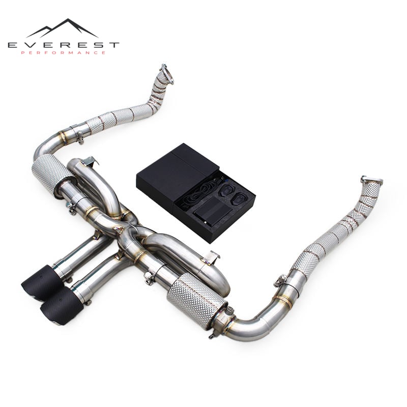Race Sport Sound Control Catback for Porsche 718 Boxster/Cayman 2.0T 2016-2023 Enhanced X Pipe Exhauster With Valvevd Muffler