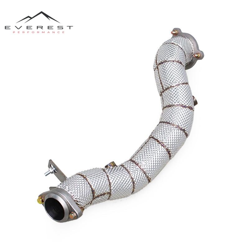 SS304 Exhaust Downpipe for Mercedes-Benz E250/E300 W212 1.8T 2009-2012 Free Flow DownPipe With Heat Shield