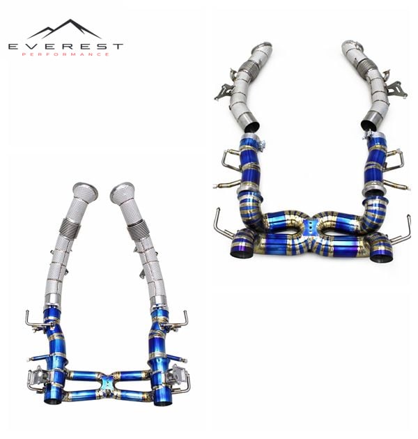 Direct-fit Exhaust for Ferrari SF90 Spider/Stradale 3.9T V8 2019-2023 Free Flow Downpipe Valve Titanium Lightweight Axleback