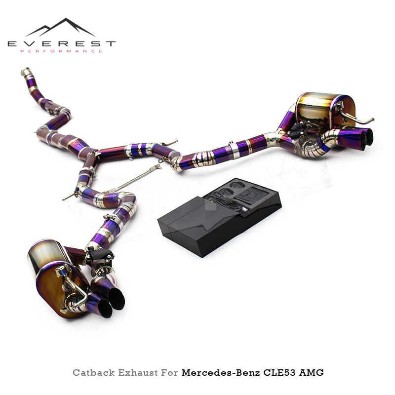 Direct-fit Sport Exhaust for Mercedes-Benz CLE53 AMG 3.0T 2024-2025 Titanium Lightweight Catback Muffler with Remote Control