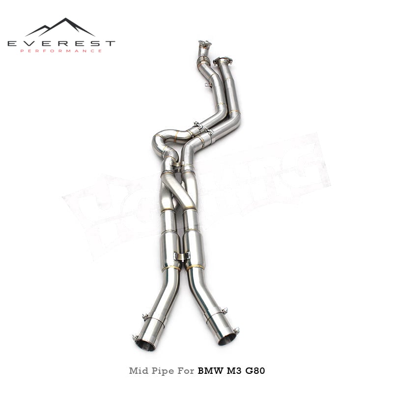 Custom Titanium Midpipe for BMW M2/M3/M4 G80/G82/G87/G8X S58 2021-2026 Middle Pipe with Resonators with 3D Printed Z Pipe