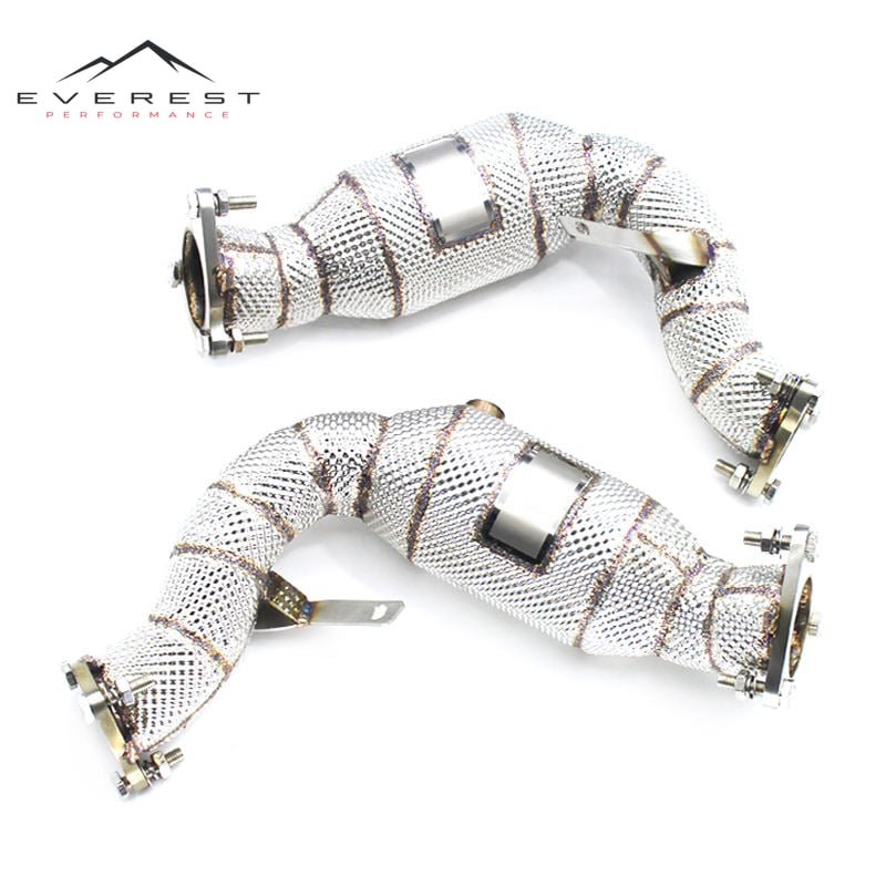High-flow Exhaust Catalytic Converter Car Exhaust Downpipe for AUDI S4/S5 B8 Stainless Steel Exhaust Pipes Automobile