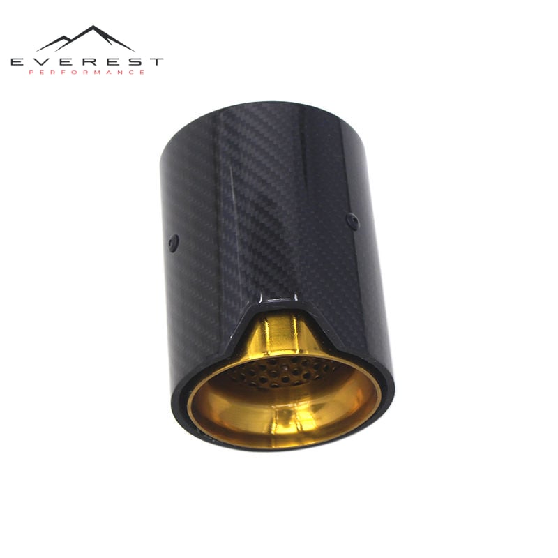 Carbon Black Tips for BMW Inner Golden M Performance Tips Auto Exhaust System