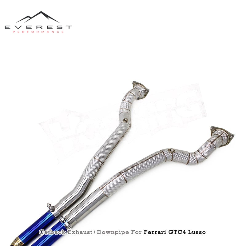 Titanium Performance Full Catback Exhaust Pipe Vacuum Valve Muffler for Ferrari GTC4 Lusso/Lusso T 2016- SS304 Downpipe