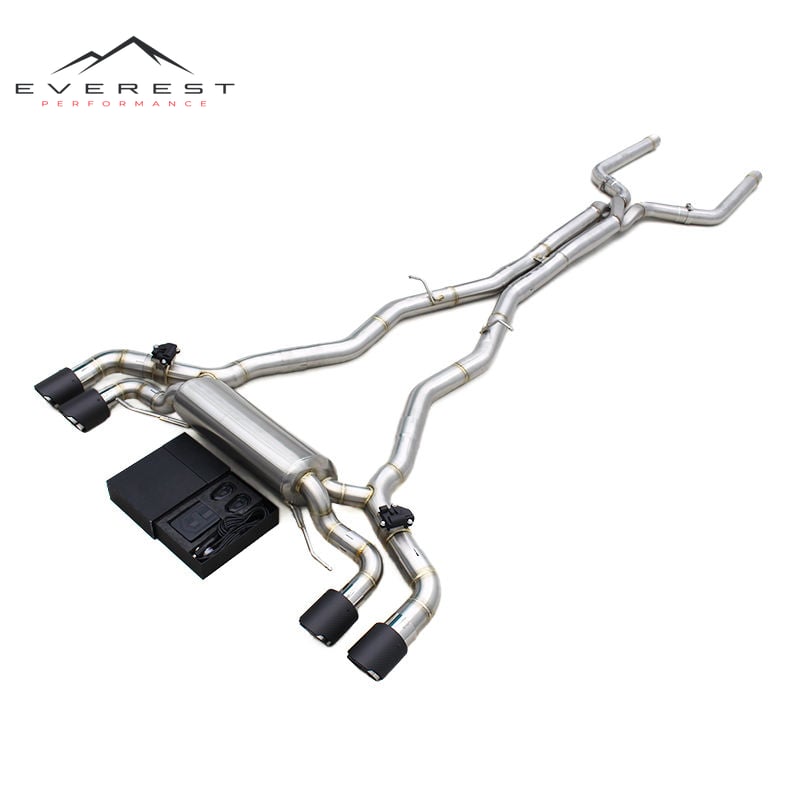 Stainless Steel Exhaust Catback for BMW M5 F90 4.4T 2018-2023 Valvetronic Muffler Exhaust With Gloss Carbon Fiber Tips