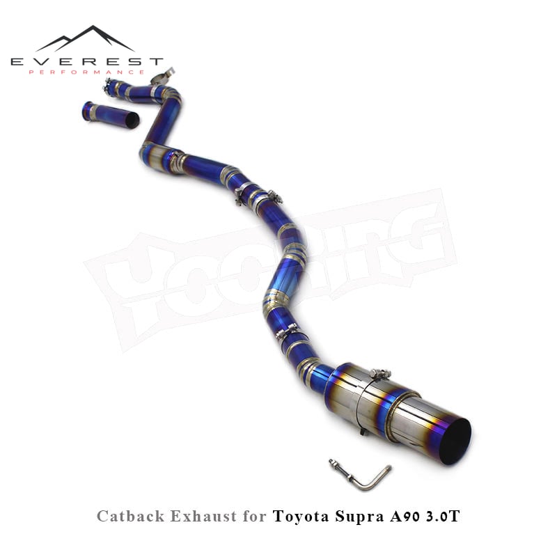 Race Performance Titanium Catback for Toyota SUPRA A90 3.0 2020-2023 Straight Resonator Exhaust Pipe Muffler Single Exit Catback