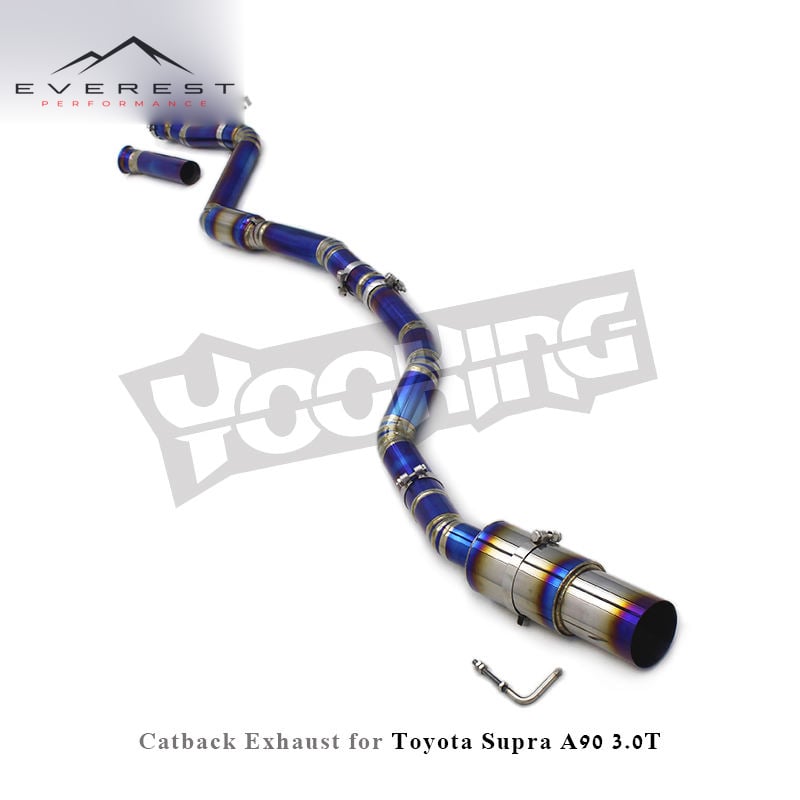 Race Performance Titanium Catback for Toyota SUPRA A90 3.0 2020-2023 Straight Resonator Exhaust Pipe Muffler Single Exit Catback