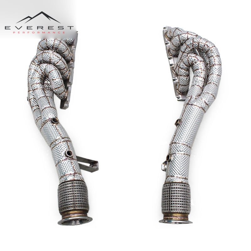 SS304 Exhaust Manifold for AUDI R8 V8 4.2L 2007-2016 High Quality 4 Into 1 Exhaust Manifold With Heat Shield