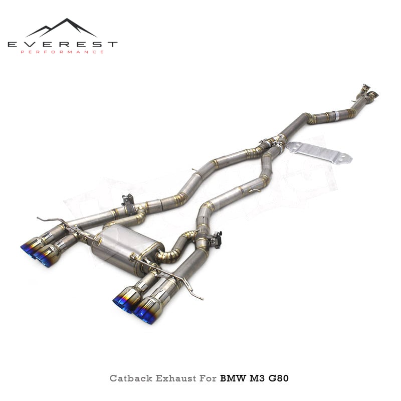 Titanium Exhaust Pipe System for BMW M3/M4 G80/G82 S58 3.0T 2021-2024 3.5inch Single Midpipe Valvetronic Catback Exhaust