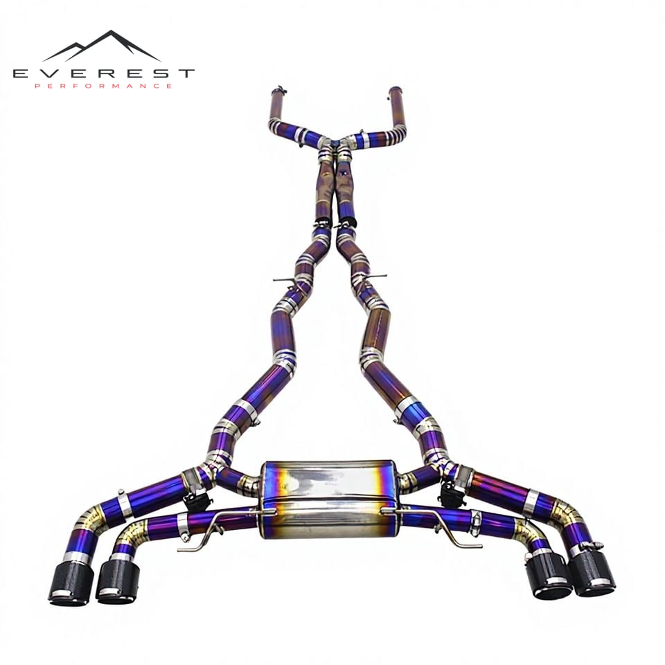 Valves Exhaust Pipes for BMW X5M/X6M 4.4TT 2015-2023 Titanium Catback Muffler Modified Sounds