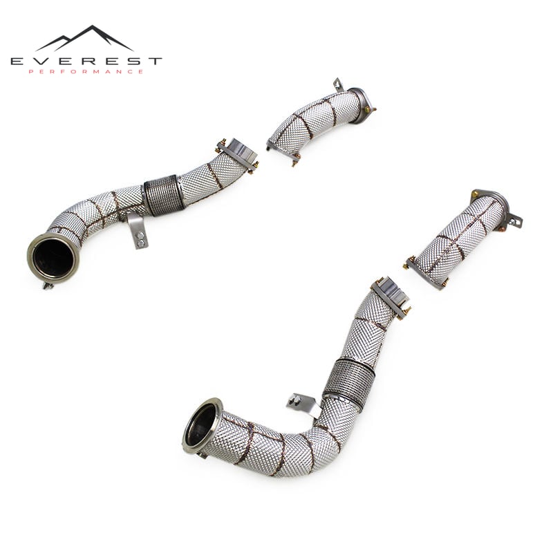 SS304 Exhaust Downpipe for BMW X7 M60i S68 4.4TT 2023-2024 Heat Shield Straight Front Tube Car Exhaust System