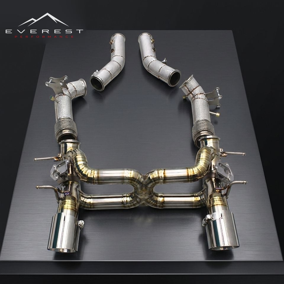 Valve Exhaust Pipes for Maserati MC20 3.0T 2020-2024 Titanium Straight Catback Downpie With Remote Control