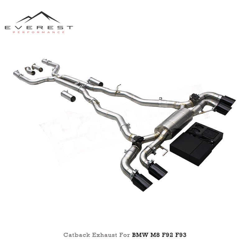 Stainless Steel Exhaust Pipe for BMW M8 F92/F93 4.4TT 2019-2024 Valved Catback Muffler Pipe with Electronic Control