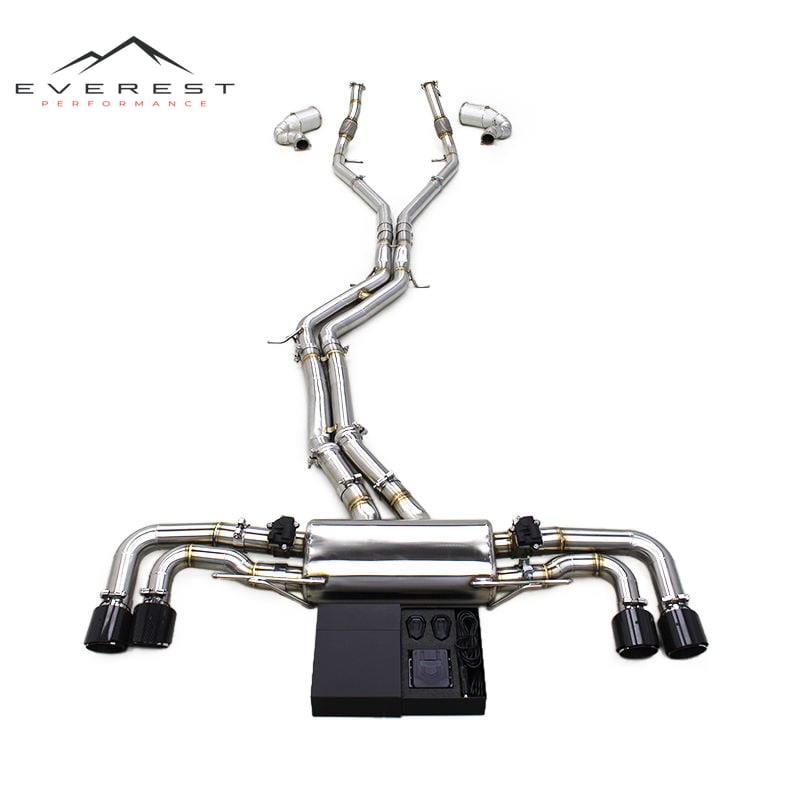 Custom Valvetronic Exhaust System for Porsche Cayenne S Turbo 2.9T 2018-2024 Engine SUS304 Header Catted Downpipe Catback