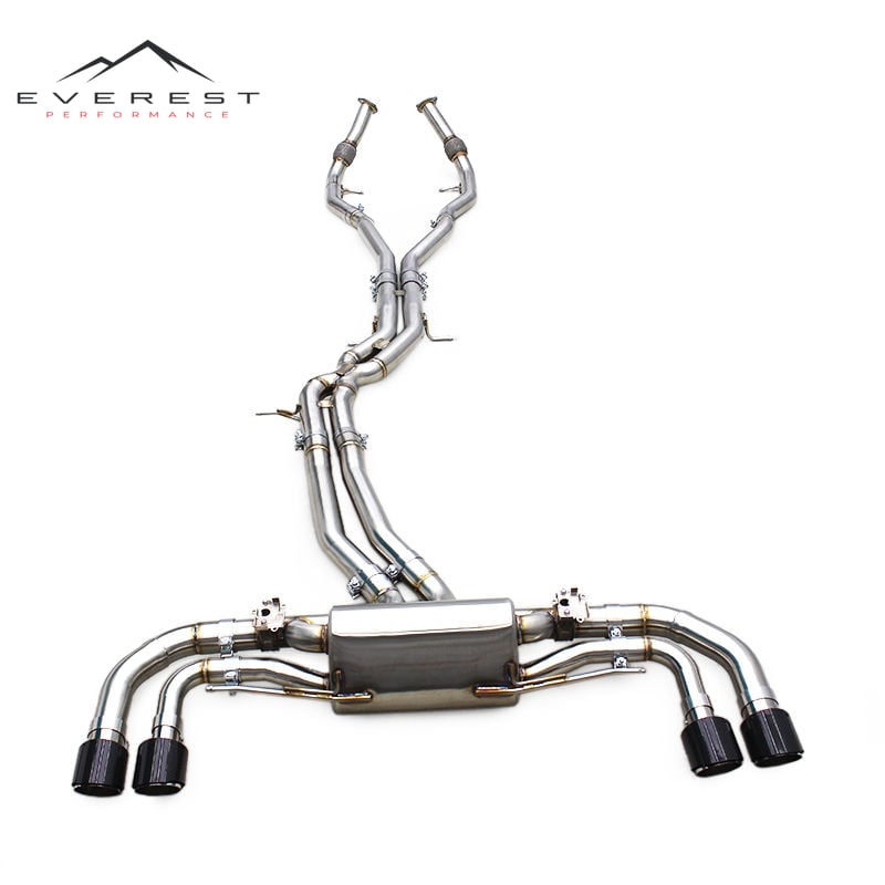 Turbo Exhaust Pipe System for Porsche Cayenne 4.0T 2019-2023 Stainless Steel Midpipe with Resonator Catback Muffler