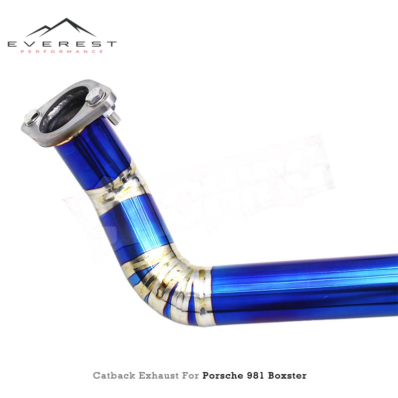 Racing Catback Exhaust Pipes for Porsche Boxster 981 2.7L/3.4L 2013-2015 Upgrade 718 GT4 RS Titanium Valved Muffler Exhaust Pipe