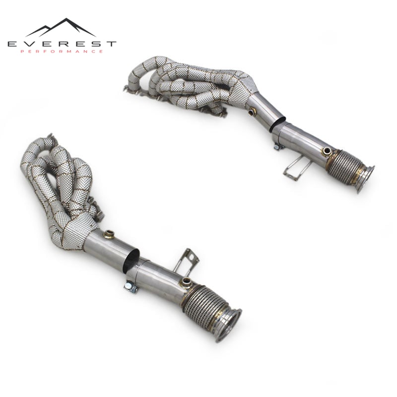Stainless Steel Manifold for Lamborghini Huracan 5.2 LP580-2 LP610-4 2014- Heat Shield Exhaust Pipes Long Tube