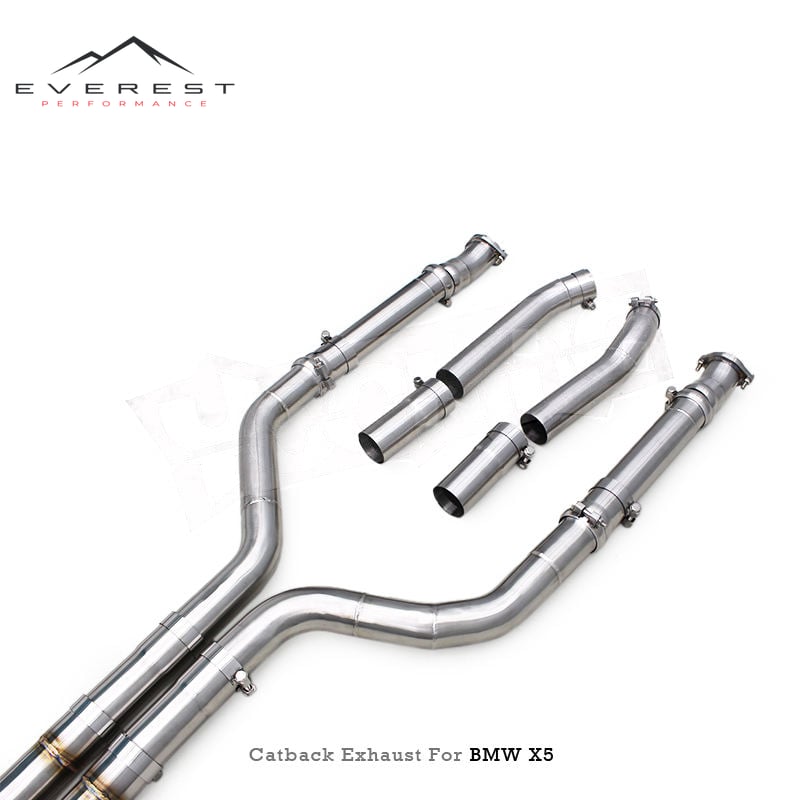 Custom Stainless Steel Pipe Valved Sport Catback for BMW X5 M50i 4.4TT 2019-2024 Active Sound Valvetronic Exhaust System