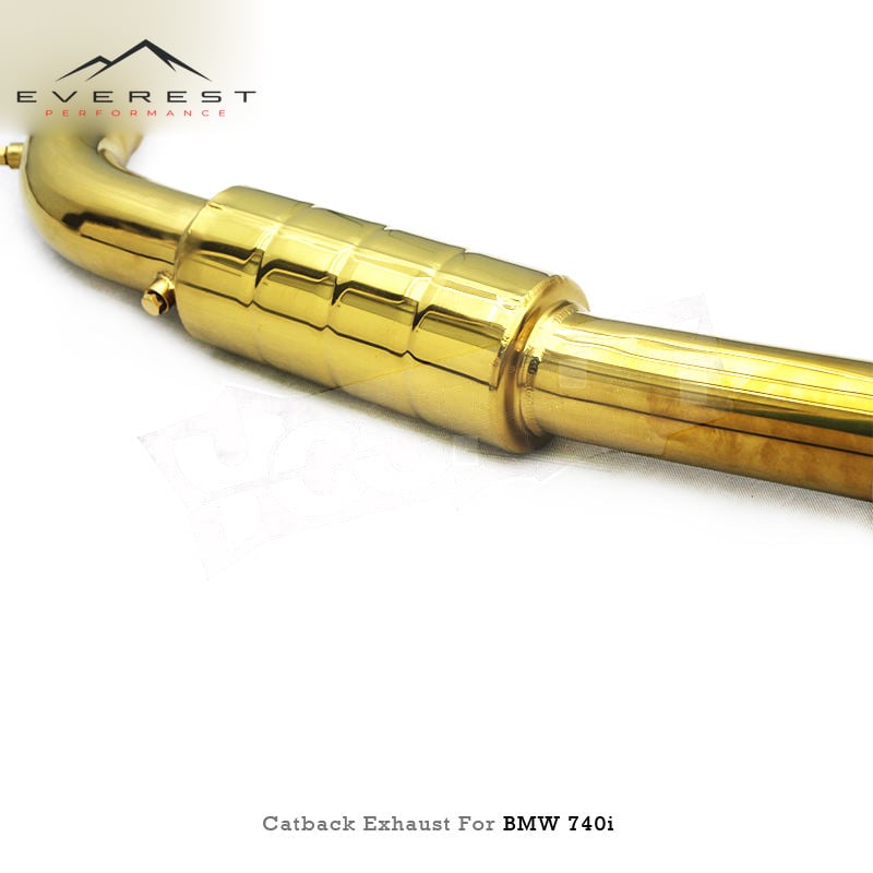 Racing SS304 Plating Gold Valvetronic Muffler Catback Pipes for BMW 730/740 G11/G12 2.0T/3.0T 2016-2022 Exhaust Pipe System