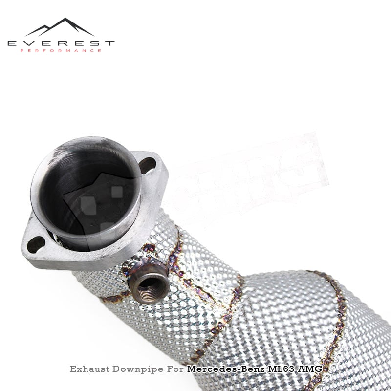 SS304 Catted Downpipe with 200/300/400cell for Mercedes-Benz ML63 AMG W164/M156 6.2L 2007-2011 Heat Shield Exhaust Pipe