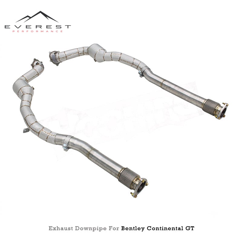Exhaust Downpipe with Heat Shield for Bentley Continental GT V8 4.0T 2014-2017 High Flow Catted Downpipe 100/200/300 Cell