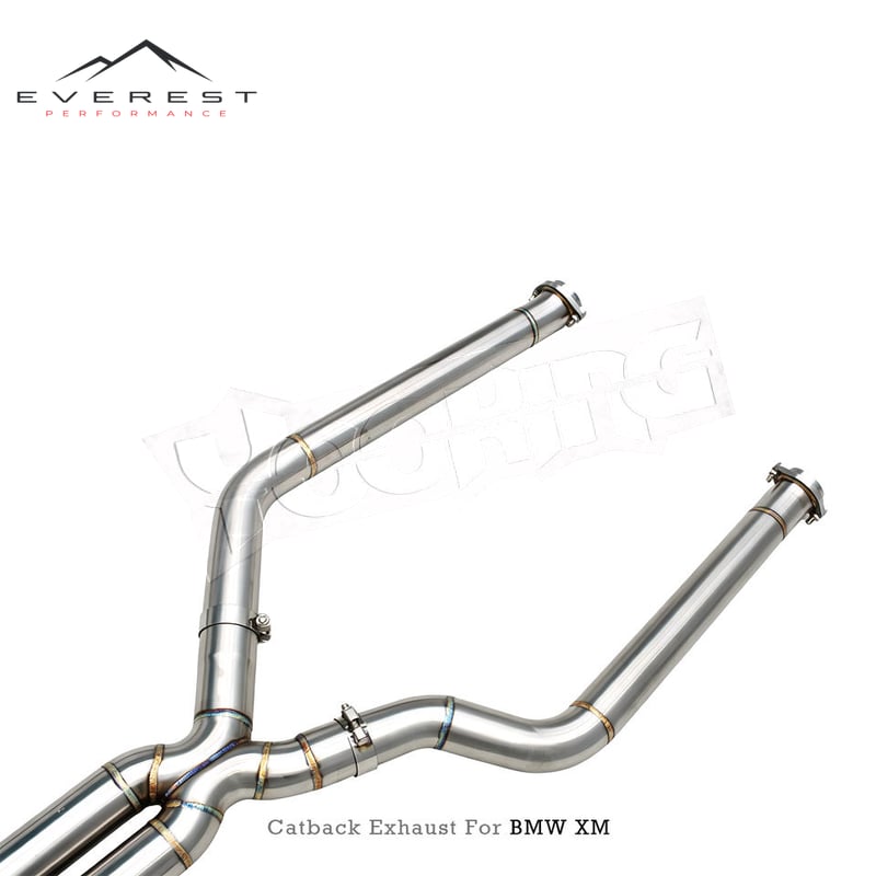 Stainless Steel Catback Exhaust Pipe for BMW XM G09 S68 4.4TT Label 2022-2024 Electronic Valve Muffler with Golden Tips