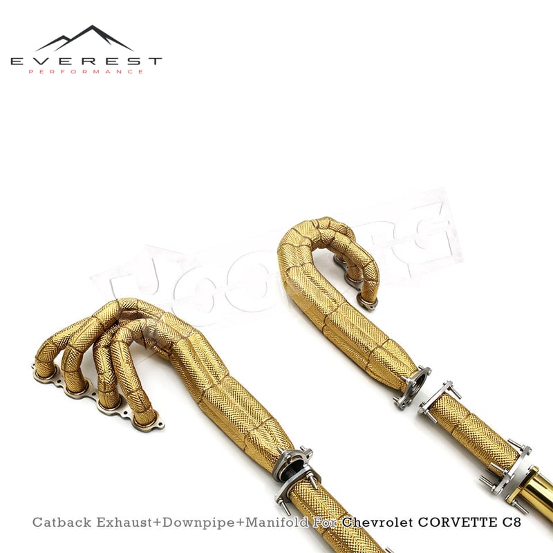 Racing Plating Gold SS304 Valvetronic Catback Exhaust Pipes for Chevrolet Corvette C8 2019-2025 Valved Muffler Downpipe Manifold