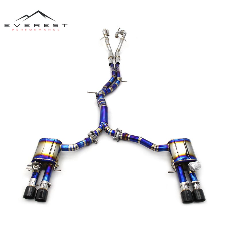 Valve Catback for Audi S4/S5 B9 3.0T 2019-2023 Titanium Lightweight Exhaust System Muffler Plated Black Tips