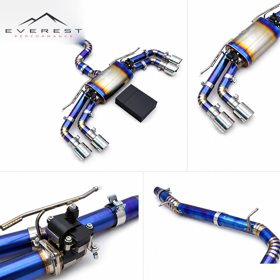 Titanium Exhaust Pipes for VW GOLF 7/7.5 MK7/MK7.5 R 2.0T 2014-2020 Valvetronic Muffler Catback Chrome Silver Tips
