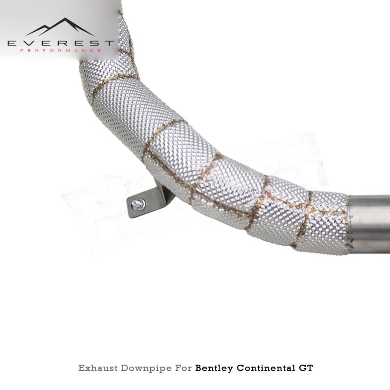 SS304L Exhaust Downpipe for Bentley Continental GT V8 4.0T 2014-2017 With Heat Shield High Flow Catted Downpipe 100/200/300 Cell
