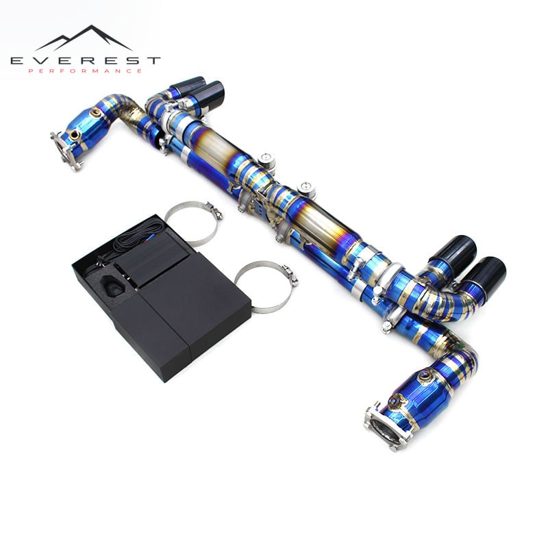 Titanium Exhaust Pipe Muffler with Valve for Porsche 911 997/997.2 Turbo S 3.8T 2010-2012