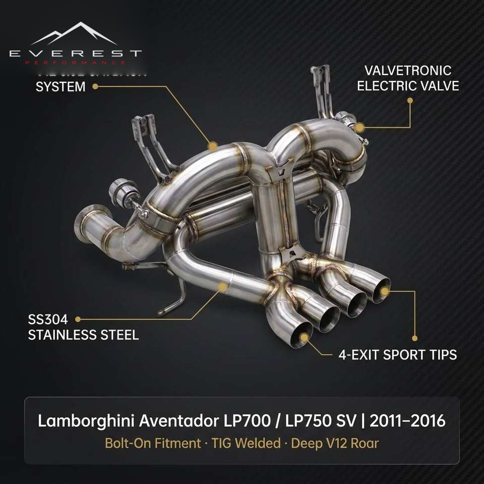 Catback Exhaust System for Lamborghini Aventador LP700 LP750SV 6.5L (2011-2016)