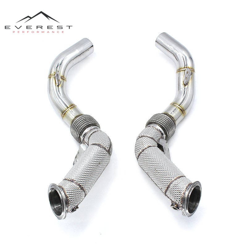 Stainless Steel Exhaust Pipes for BMW X5M 4.4T 2013-2020 Downpipe With Heat Shield Free Flow Header