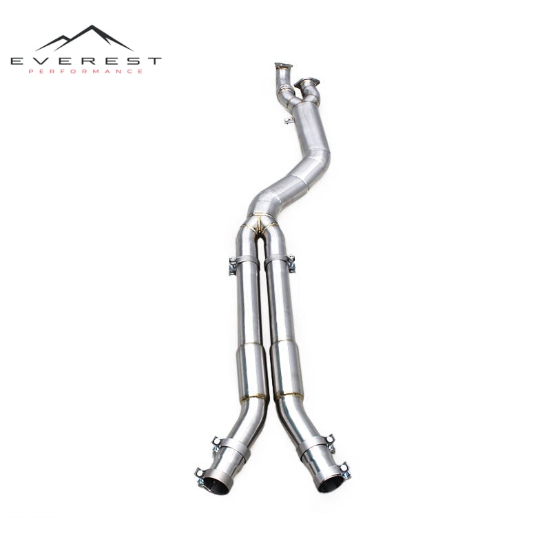 4 inch Single Midpipe for BMW M3/M4 G80/G82/G83 S58 3.0T 2021-2024 Heat Shield Exhaust Pipe With Resonator