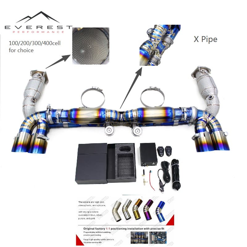 Race High Performance Catback for Porsche 911 997/997.1 Turbo 3.6T 2004-2007 Enhanced X-pipe Sound Axle Back With Catalyst Pipe