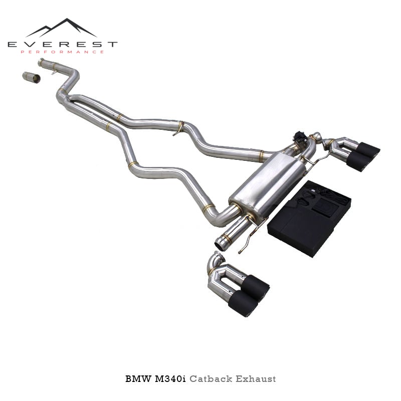 SS304L Exhaust Pipe System for BMW M340i/M340 3.0T 2019-2024 3.5inch Single Electron Valve Catback Exhaust