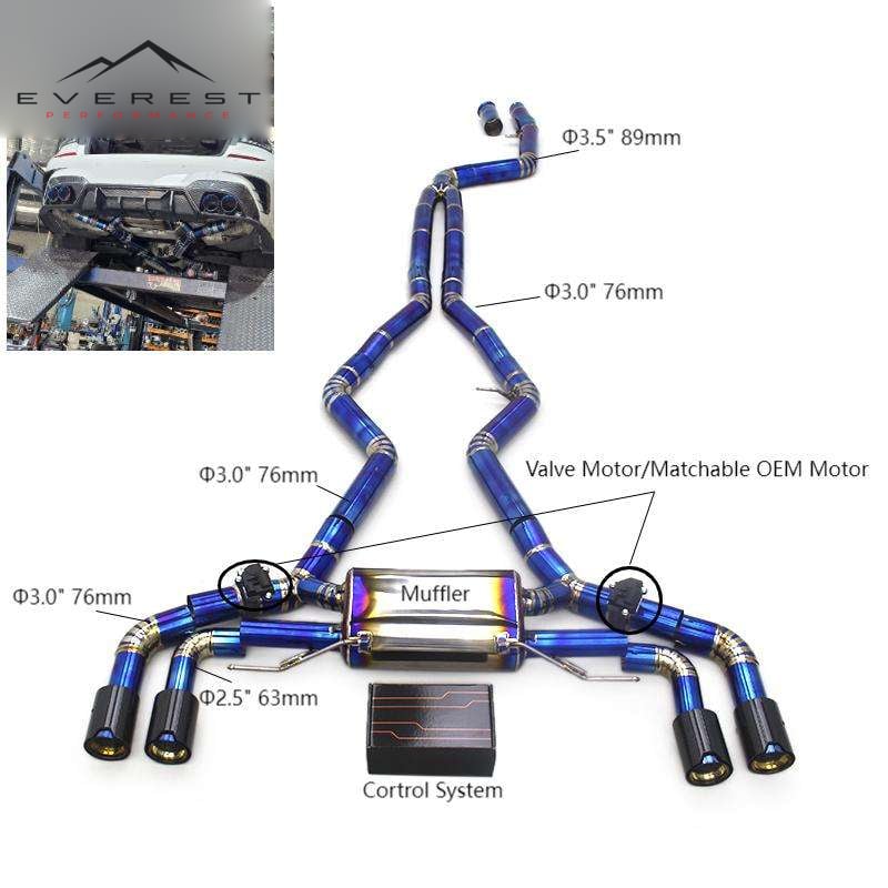 Racing Titanium Valvetronic Catback Exhaust System for BMW M340 M340i M440 M440I 3.0 G20 B58 Muffler Pipe With MP Tips