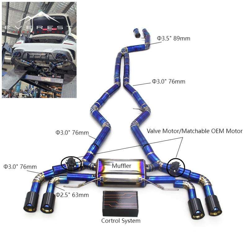 Racing Titanium Valvetronic Catback Exhaust System for BMW M340 M340i M440 M440I 3.0 G20 B58 Muffler Pipe With MP Tips
