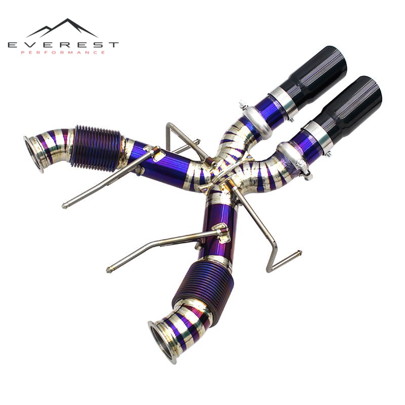 Titanium Exhaust Pipes for Mclaren 750S Coupe/Spider 4.0T 2020-2025 Straight-Through Catback Black Tips