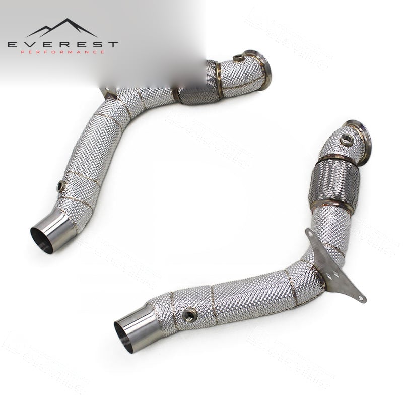 Heat Shield Turbo Engine Downpipe for Ferrari 488 GTB/Spider/Pista 3.9T V8 2015-2019 Stainless Steel Exhaust Pipe