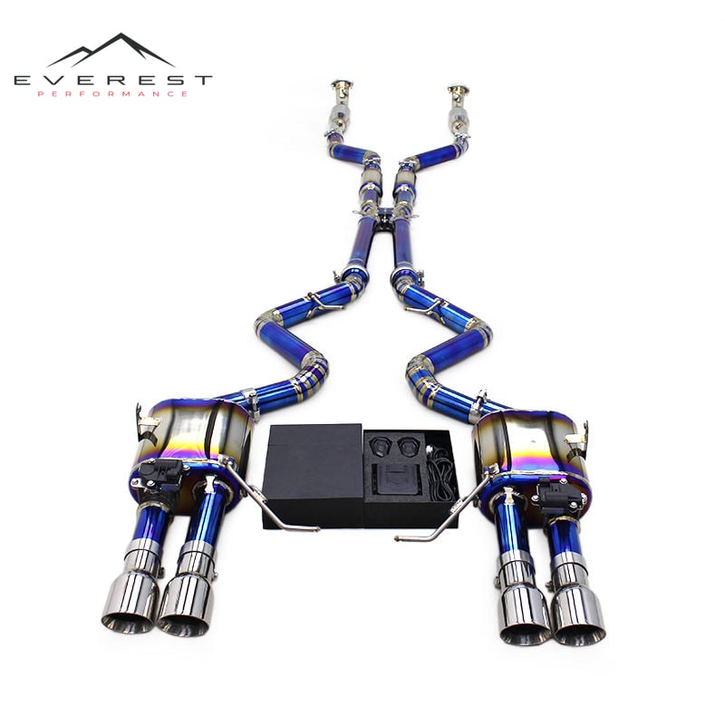 Titanium Full Exhaust System for BMW M3 E90/E92/E93 4.0L 2008-2013 Single X Midpipe SS304 Catalytic Valvetronic Catback Exhaust