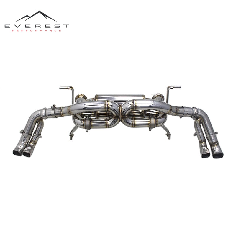 Valvetronic Exhaust Pipes for Audi R8 V10 5.2 2017-2019 Stainless Steel Catback Muffler Quad Outlet