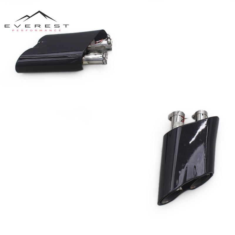 Car Exhaust System for Mercedes-Benz G500/G550/G63 W463A/W464 Plate Black LED Tips Universal Quad Tips