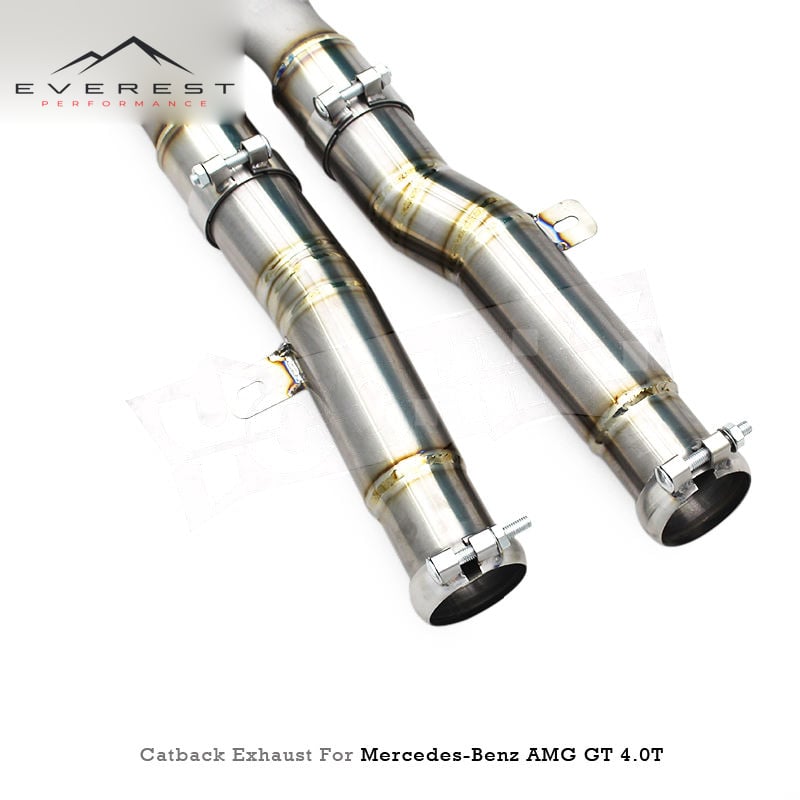 Racing Titanium With Z Pipes Exhaust Pipes for Mercedes-Benz AMG GT/GTS C190 4.0T 2014-2023 Valved Muffler Exhaust Pipes