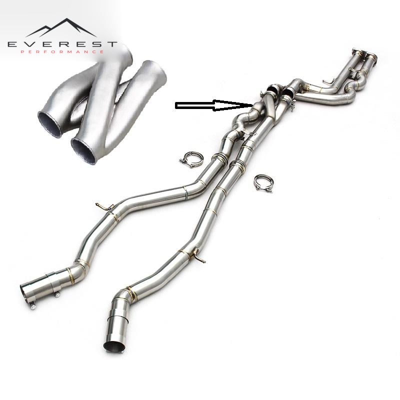 2.5inch Equal Length Mid Pipe for BMW M3/M4 F80/F82/F83 3.0T 2015-2017 Middle Exhaust Dynamic Sound Z Pipes X Pipe Midpipe