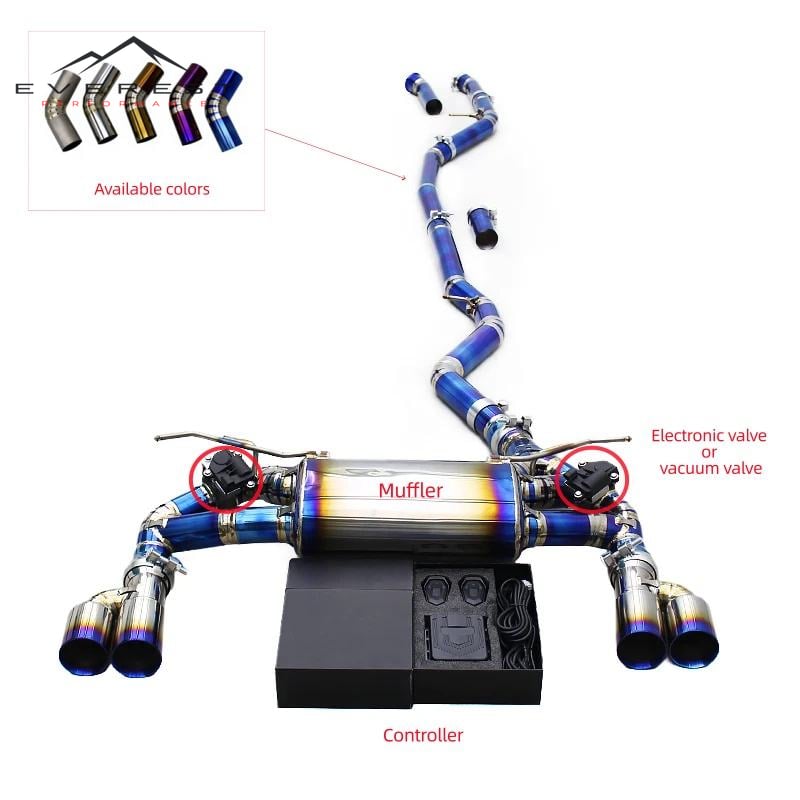 Catback Exhaust System for BMW 320i/328i/330i F30/F35 N20/B48 2.0T 2012-2020 Titanium Exhaust Pipe Muffle with Valve